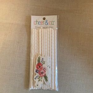 Floral paper straws